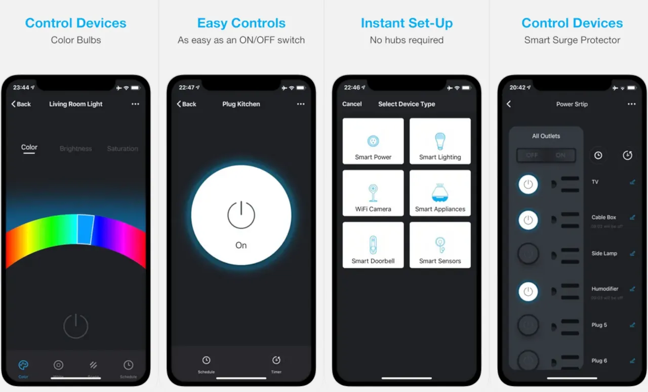 Interface of Geeni on iPhone and available on Android.