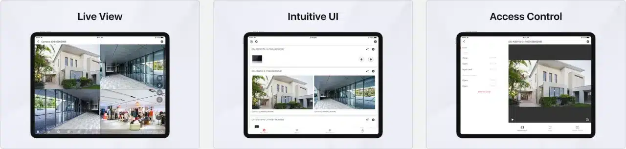 Interface of Hik-Connect on iOS available on Android.
